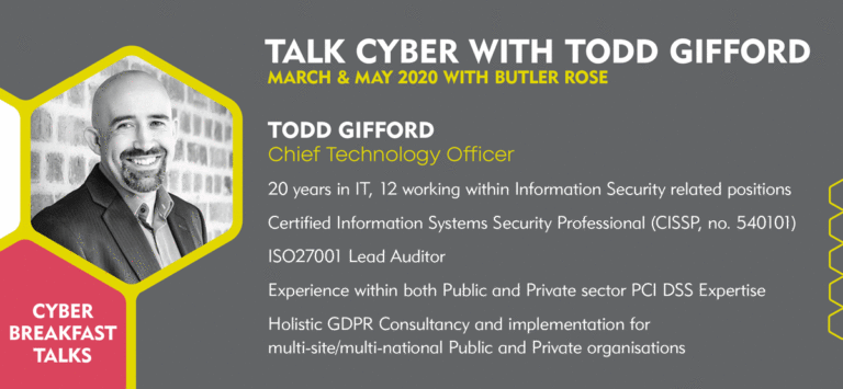 Todd Gifford talks Cyber at Butler Rose March and May 2020 breakfast events