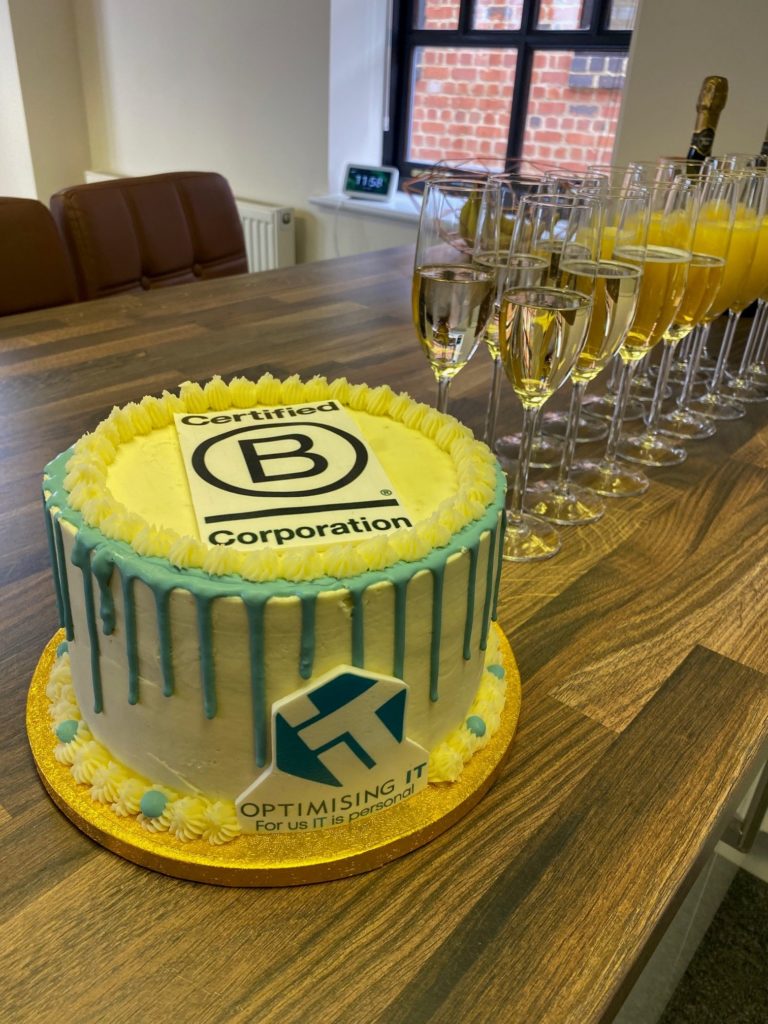 B Corporation Celebration Cake for Optimising IT